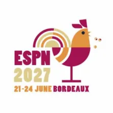 ESPN 2027 conference logo featuring a stylized rooster in gold and burgundy colors with concentric circles, scheduled for June 21-24 in Bordeaux