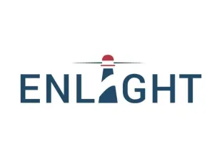 ENLIGHT logo featuring a lighthouse with red top and blue beam, representing the ENLIGHT Cancer Days event in Bordeaux