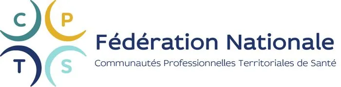 Logo of the National Federation of Territorial Professional Healthcare Communities (FNCTS), featuring four colored crescents with letters C, P, T, S, accompanied by the organization's full name in French.