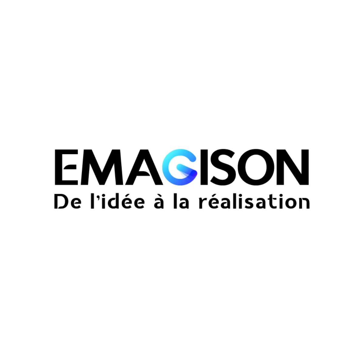 Emagison logo with tagline 'From idea to reality' - a digital agency based in Bordeaux