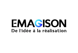 Emagison logo with tagline 'From idea to reality' - a digital agency based in Bordeaux