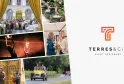 Collage of luxury events by Terres & Cie in Bordeaux: elegant beachside gathering, gourmet cuisine, classical performance, fine dining reception, vintage car parade, and cultural celebrations.